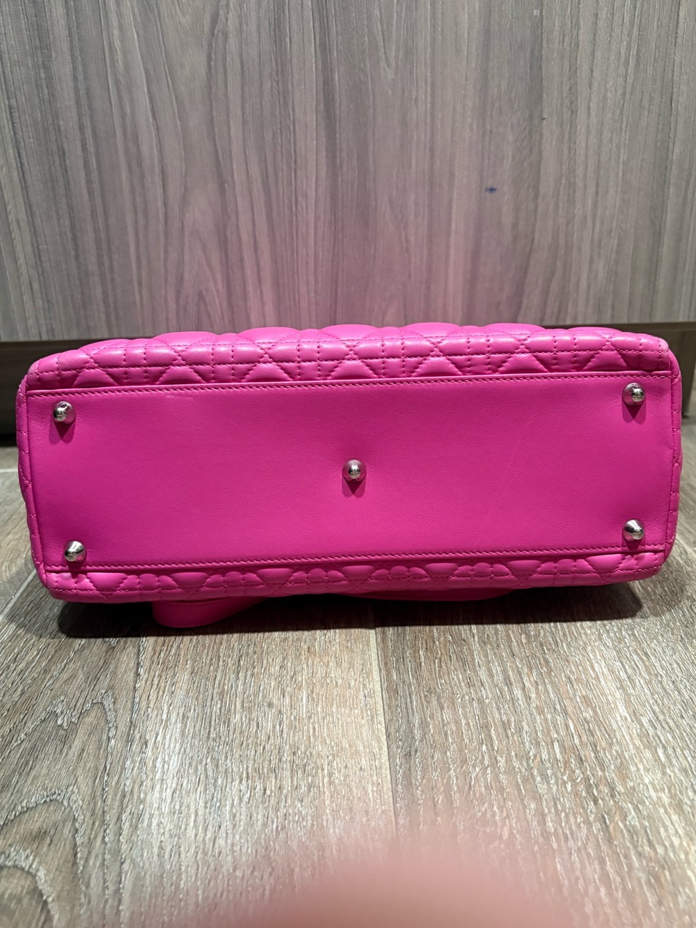 Large Lady Dior Bag in Hot Pink with silver hardware - Picture 8 of 15